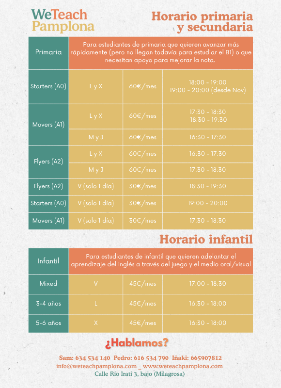 Horario-Primaria-Secundaria-Infantil-WeTeach